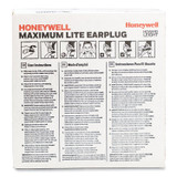 HONEYWELL ENVIRONMENTAL Howard Leight® by LPF1 MAXIMUM Lite Single-Use Earplugs, Cordless, 30NRR, Green, 200 Pairs