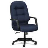 HON COMPANY 2091CU98T Pillow-Soft 2090 Series Executive High-Back Swivel/Tilt Chair, Supports Up to 300 lb, Navy Seat/Back, Black Base