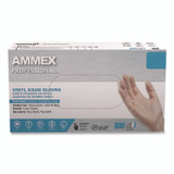 AMMEX CORPORATION Professional VPF66100 Vinyl Exam Gloves, Powder-Free, Large, Clear, 100/Box
