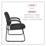 ALERA RL43C11 Alera Genaro Series Fabric Half-Back Sled Base Guest Chair, 25" x 24.80" x 33.66", Black Seat, Black Back, Black Base