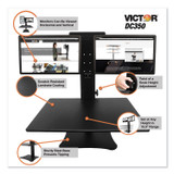 VICTOR TECHNOLOGY LLC DC350A High Rise Dual Monitor Standing Desk Workstation, 28" x 23" x 10.5" to 15.5", Black