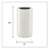 SAFCO PRODUCTS 9921WH Open Top Oval Waste Receptacle, 14 gal, Steel, White