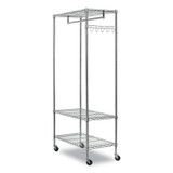 ALERA GR364818SR Wire Shelving Garment Rack, 40 Garments, 48w x 18d x 75h, Silver