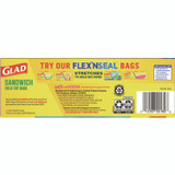 CLOROX SALES CO. Glad® 60771 Fold Top Food Storage Sandwich Bags, 6.5 x 5.5, Clear, 180 Bags/Box, 12 Boxes/Carton