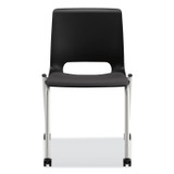 HON COMPANY MG201CU10 Motivate Four-Leg Stacking Chair, Supports 300 lb, 18.25" Seat Height, Onyx Fabric Seat, Black Back, Platinum Base, 2/Carton