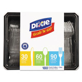 GEORGIA PACIFIC Dixie® CH0369DX7 Heavyweight Polystyrene Cutlery, Fork/Knife/Spoon, Plastic, Clear, 180/Pack, 10 Packs/Carton