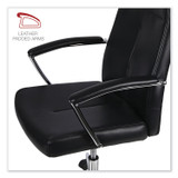 ALERA Workspace by WS4116 Leather Task Chair, Supports Up to 275 lb, 18.19" to 21.93" Seat Height, Black Seat, Black Back