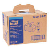 SCA TISSUE Tork® 13247501 Industrial Paper Wiper, 4-Ply, 12.8 x 16.5, Unscented, Blue, 180/Carton