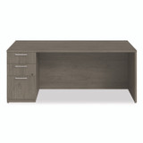 ALERA SVSPL7236WA Alera Seville Series Single Pedestal Desk, Left Pedestal, 72" x 36" x 29", Walnut