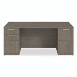 ALERA SVDP7236WA Alera Seville Series Double Pedestal Desk, 72" x 36" x 29", Walnut