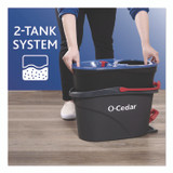 FREUDENBERG HOUSEHOLD PRODUCTS O-Cedar® 168534EA EZWring RinseClean Spin Mop System, Blue/White Microfiber Head, Up to 51" Adjustable Red/Gray Plastic Handle