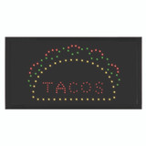 ALPINE INDUSTRIES ALP49711 LED Rectangular TACO Sign, 19 x 10, Black Frame, Green/Red/Yellow Graphics