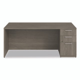 ALERA SVSPR7236WA Alera Seville Series Single Pedestal Desk, Right Pedestal, 72" x 36" x 29", Walnut