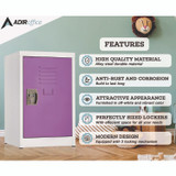 ADIROFFICE I62902PUR Steel Storage Locker, 1 Compartment, 15 x 15 x 24, Purple