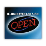CONSOLIDATED STAMP COSCO 098099 LED OPEN Sign, 10.5 x 20.13, Red and Blue Graphics