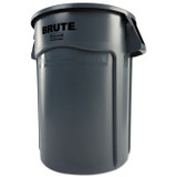RUBBERMAID COMMERCIAL PROD. 264360GY Vented Round Brute Container, 44 gal, Plastic, Gray