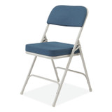 NATIONAL PUBLIC SEATING NPS® 3215 3200 Series Fabric Dual-Hinge Folding Chair, Supports Up to 300 lb, Regal Blue Seat, Regal Blue Back, Gray Base, 2/Carton