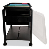 ADVANTUS CORPORATION 55758 Folding Mobile File Cart, Plastic, 1 Shelf, 1 Bin, 14.5" x 18.5" x 21.75", Black