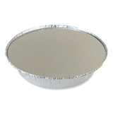 BOARDWALK ROUND9COMBO Round Aluminum To-Go Containers with Lid, 48 oz, 9" Diameter x 1.66" h, Silver, 200/Carton