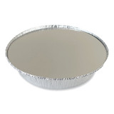 BOARDWALK ROUND9COMBO Round Aluminum To-Go Containers with Lid, 48 oz, 9" Diameter x 1.66"h, Silver, 200/Carton