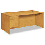 HON COMPANY 10586LCC 10500 Series "L" Workstation Single Pedestal Desk with 3/4 Height Pedestal, 72" x 36" x 29.5", Harvest
