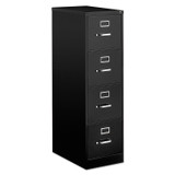 ALERA HVF1552BL Economy Vertical File, 4 Letter-Size File Drawers, Black, 15" x 25" x 52"