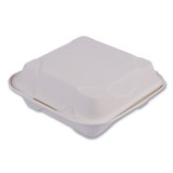ECO-PRODUCTS,INC. EPHC81NFA Vanguard Renewable and Compostable Sugarcane Clamshells, 8 x 8 x 3, White, 200/Carton