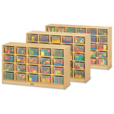 JONTI-CRAFT, INC. 0425JC Tray Mobile Cubbie, 48w x 15d x 35.5h, Birch