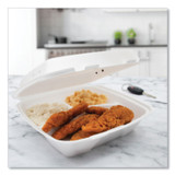 DART 90HTPF3VR Insulated Foam Hinged Lid Containers, 3 Compartments, 9.01 x 9.4 x 3.1, White, 200/Carton