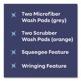 CHAGRINOVATIONS TidyUps TU68166 4-in-1 Squeegee Mop, 4.5 x 14.5 Orange/Gray Microfiber Heads, 53" White/Orange Polyamide/Polyester Handle