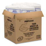 DART 110HT3 Foam Hinged Lid Containers, 3 Compartments, 9.5 x 10.26 x 3.4, White, 200/Carton