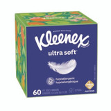 KIMBERLY-CLARK PROFESSIONAL Kleenex® 54278 Ultra Soft Facial Tissue, 3-Ply, White, 60 Sheets/Box, 18 Boxes/Carton
