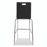 NATIONAL PUBLIC SEATING NPS® BCS234 Bushwick Series Bentwood Stool, Supports Up to 500 lb, 30" Seat Height, Black Seat, Black Back, Chrome Base, 4/Carton