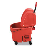 RUBBERMAID COMMERCIAL PROD. FG757888RED WaveBrake 2.0 Bucket/Wringer Combos, Down-Press, 35 qt, Plastic, Red