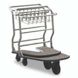SUNCAST CORPORATION Commercial® MLCNC600 Nesting Luggage Cart with Carpeted Platform, 300 lb Capacity, 27 x 37 x 37.5, Silver/Black