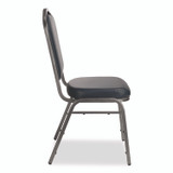 NATIONAL PUBLIC SEATING NPS® 9304SV2 9300 Series Deluxe Upholstered Stack Chair, Vinyl, Supports 500 lb, 19" Seat Ht, Midnight Blue Seat/Back, Silver Base, 2/Pack