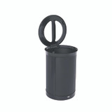 RUBBERMAID COMMERCIAL PROD. 2172844 ENHANCE Series Waste Receptacle, Dual Top Hole, 23 gal, Metal, Jet Black Metallic
