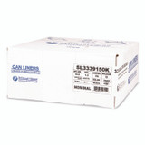 INTEGRATED BAGGING SYSTEMS Inteplast Group SL3339150K Low-Density Commercial Can Liners, 33 gal, 1.5 mil, 33" x 39", Black, Interleaved Roll, 20 Bags/Roll, 5 Rolls/Carton