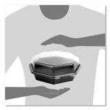 DART SOLO® 864056-AP94 OctaView Hinged-Lid Cold Food Containers, 42 oz, 9.57" x 9.2" x 3.2", Black/Clear, Plastic, 100/Carton