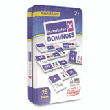 JUNIOR LEARNING Inc® 483 Multiplication Dominoes, 1 to 2 Players, Grades 2 to 4, 28 Pieces