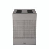 RUBBERMAID COMMERCIAL PROD. 2182675 Designer Line Silhouettes Waste Receptacle, 34 gal, Steel, Silver Metallic