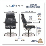 LA-Z-BOY CHAIR COMPANY 60082NVYCC Meyer Bonded Leather Executive Chair, Supports Up to 275 lb, 19" x 22.75", Navy Seat, Navy/Back, Silver Base