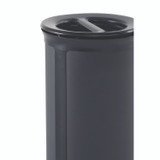 RUBBERMAID COMMERCIAL PROD. 2172848 ENHANCE Series Waste Receptacle, Dual Top Hole, 33 gal, Metal, Jet Black Metallic