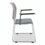 NATIONAL PUBLIC SEATING NPS® 87421202A8 8700 Series Cafetorium Chair w/Armrests, Supports 500 lbs, 18" Seat Ht, Blue Seat, Gray Back, Silver Base, 4/CT, 2 CT/Bundle