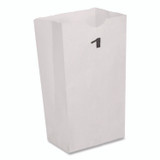ROSS & WALLACE PAPER PRODUCTS, INC. GWHT1500 Grocery Paper Bags, 1# Size, 30# Basis Weight, 3.5" x 2.25" x 6.63", White, 500/Bundle