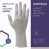 KIMBERLY-CLARK PROFESSIONAL Kimtech™ 53137 STERLING Nitrile Exam Gloves, Powder-Free, X-Small, 3.5 mil Thick, 12" Long, Sterling Gray, 100/Box