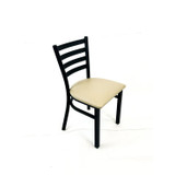 JMC FURNITURE WHCBVSTAU White Horse Series Side Chairs, Supports Up to 300 lb, 18" Seat Height, Taupe Seat, Black Back, Black Base