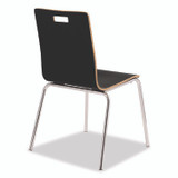 NATIONAL PUBLIC SEATING NPS® BCC234 Bushwick Series Bentwood Chair, Supports Up to 500 lb, 18" Seat Height, Black Seat, Black Back, Chrome Base, 4/Pack