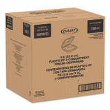 DART 90PPHT3 Microwaveable Hinged Containers, ProPlanet, 3 Compartments, 9 x 8.75 x 3, Clear, Plastic,150/Carton