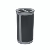RUBBERMAID COMMERCIAL PROD. 2172847 ENHANCE Series Waste Receptacle, Dual Top Hole, 33 gal, Metal, Pearl Gray/Umbra Gray